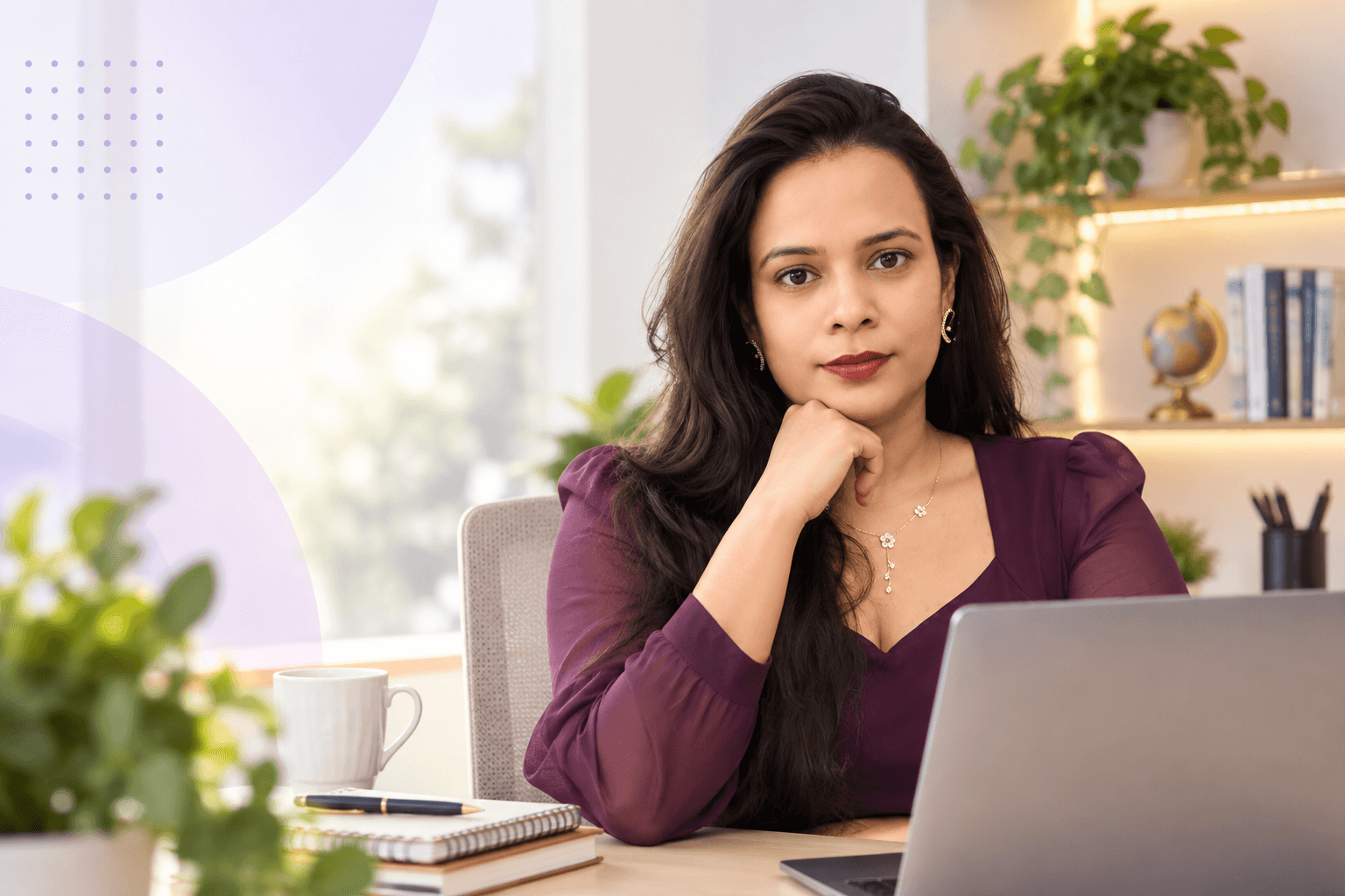 Niharika Dhande at her desk