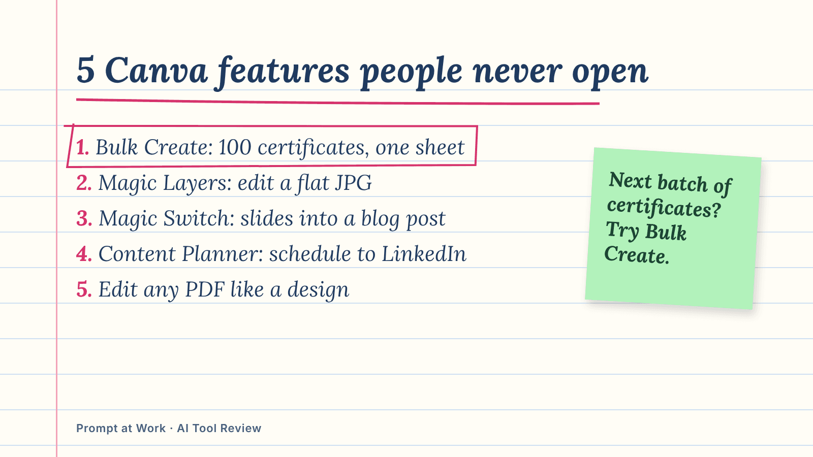 Five Canva Features That Save Hours, and Where to Find Them: the review in one card